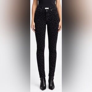 Madewell Black Leopard Print Mid-Rise Skinny Jeans (Size 24)
